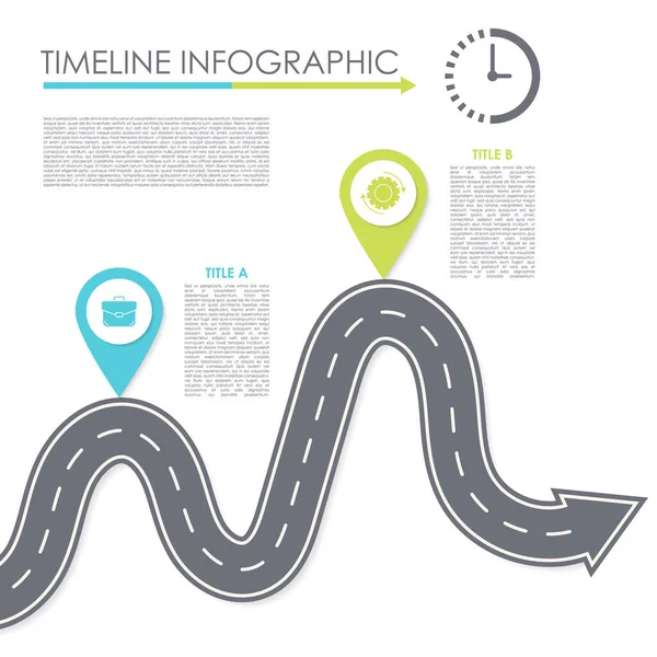 Zakelijke Routekaart Infographic Tijdlijn Sjabloon Kan Worden Gebruikt Voor Moderne — Stockvector