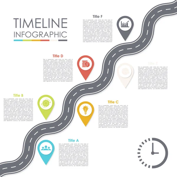 Infografica Della Roadmap Aziendale Modello Timeline Può Essere Utilizzato Diagrammi Vettoriale Stock
