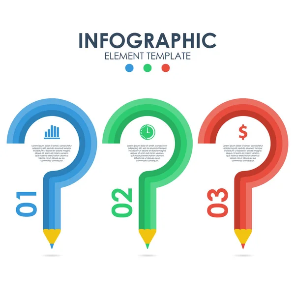 Modelo Infográficos Negócios Com Lápis Pode Ser Usado Para Apresentações — Vetor de Stock