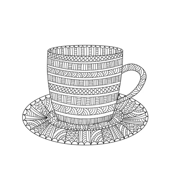 El fincanı. Sabıka simgesi. Boyama sayfası. Vektör illüstrasyonu. 