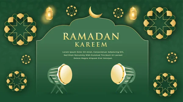 İslami süslerle gerçekçi ramazan arkaplanı