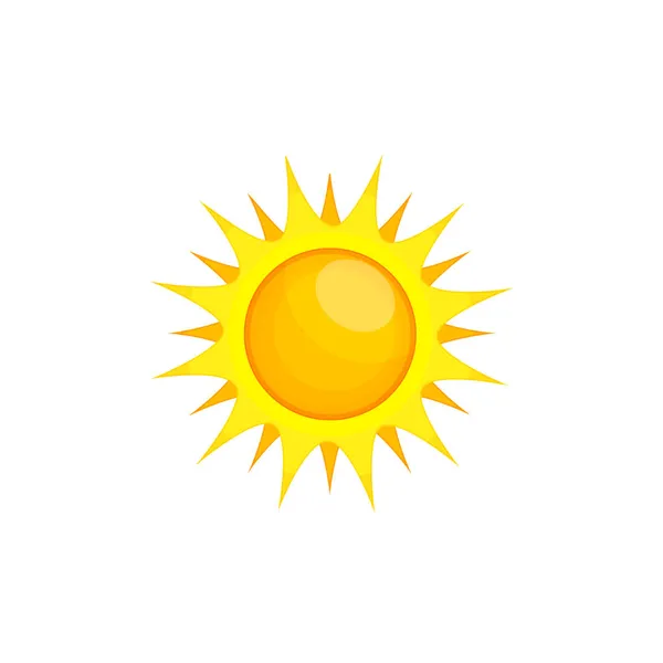 卡通隔离的太阳 黄色的阳光插图 设计元素 平面矢量图解 — 图库矢量图片