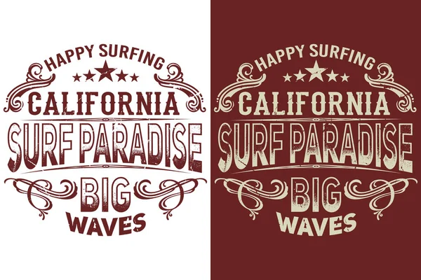 California Surf Paradise tişört tasarımı