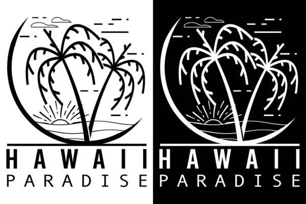 Hawaii Beach Paradise Diseño Camisetas — Vector de stock