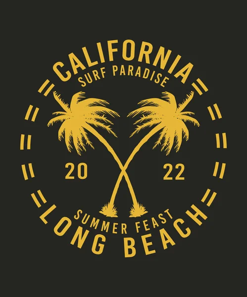 Kaliforniya Sörf Cenneti Long Beach Yaz Tişörtü Tasarımı