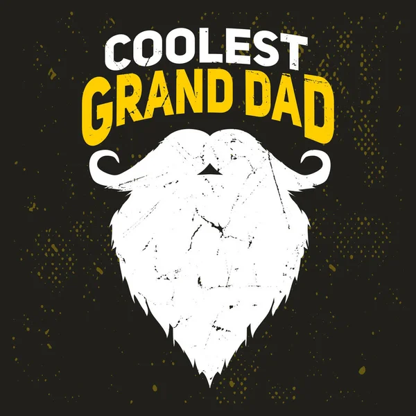 Coolest Grand Dad Γενειάδα Shirt Σχεδιασμός Για Τον Παππού Δώρο — Διανυσματικό Αρχείο