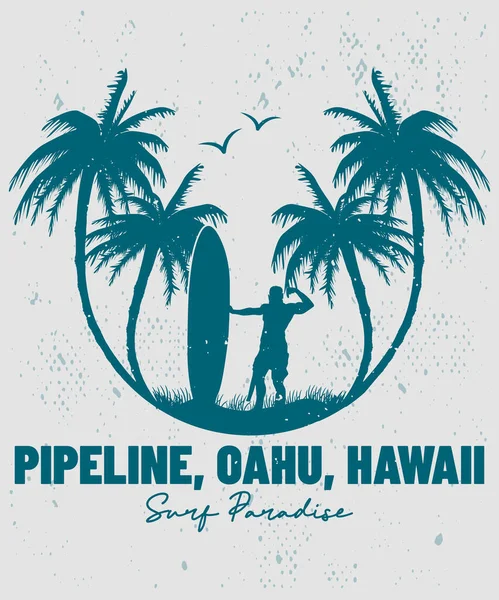 Boru Hattı Oahu Hawaii Yaz Sörf Tişörtü Tasarımı