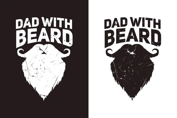 Papa Avec Barbe Vintage Shirt Design — Image vectorielle