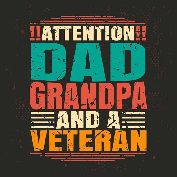 Sou Avô Pai Veterano Shirt Design Para Avô — Vetor de Stock