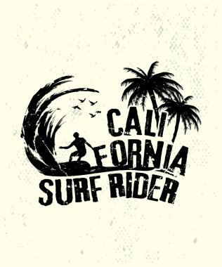 California Surf Rider Vintage Summer tshirt design