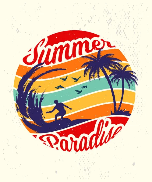 Yaz Vibes Hawaii sörf Vintage tişört tasarımı