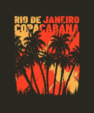 copacabana rio de janeiro retro beach tshirt design