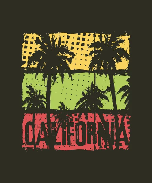 California Vintage Summer Beach Shirt Design — Vector de stock