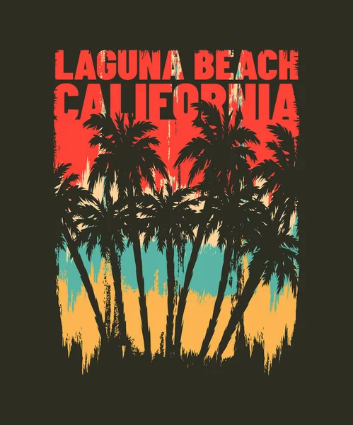Laguna Beach California Summer Tshirt Design — Vector de stock
