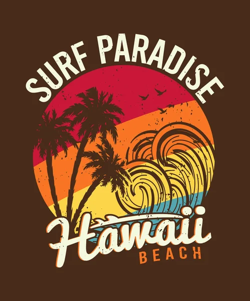 Sörf Cenneti Hawaii Plaj Tişörtü Tasarımı