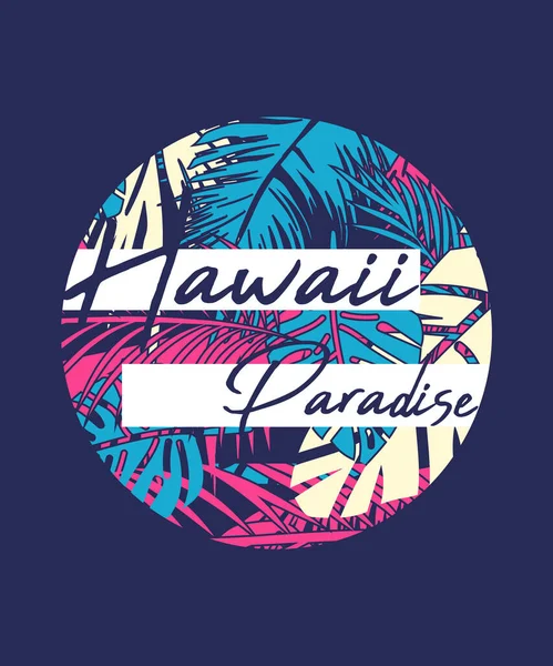 Diseño Camiseta Tropical Hawaii Paradise — Vector de stock