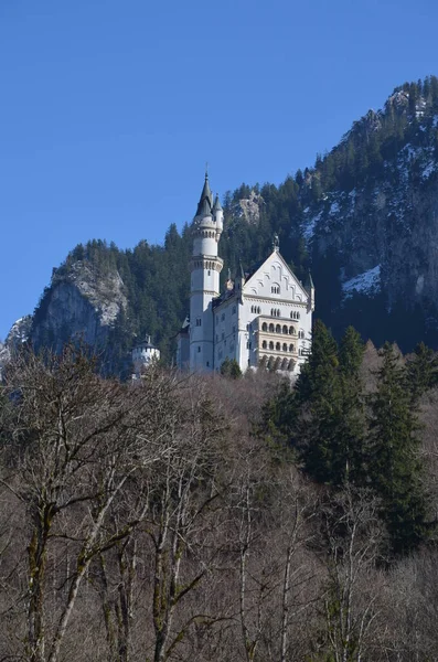 Castelo de Neuschwanstein nos Alpes da Baviera — Fotografia de Stock