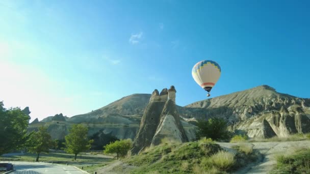 Pasabag Valley Pasabaglari Open Air Museum Voando Balão Quente Sobre — Vídeo de Stock