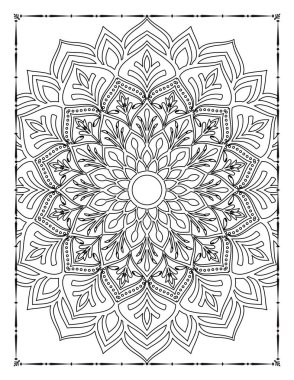 Adults Mandala Floral Coloring Page for KDP Interior