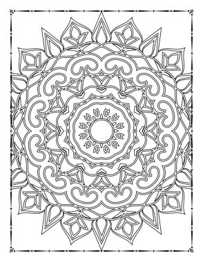 Adults Mandala Floral Coloring Page for KDP Interior