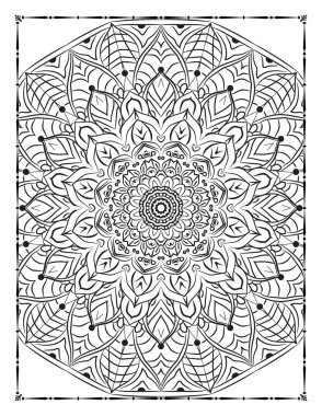 Adults Mandala Floral Coloring Page for KDP Interior