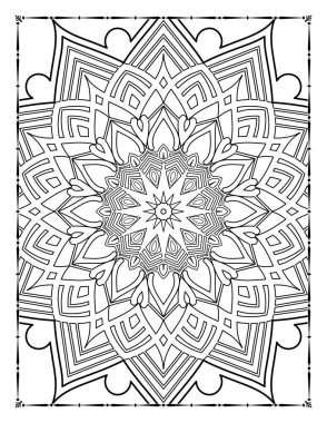 Adults Mandala Floral Coloring Page for KDP Interior