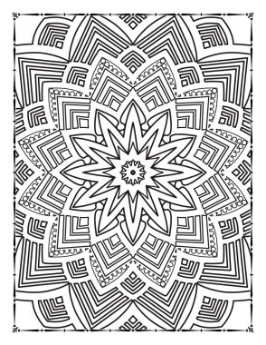 Adults Mandala Floral Coloring Page for KDP Interio