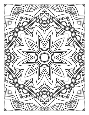 Adults Mandala Floral Coloring Page for KDP Interio