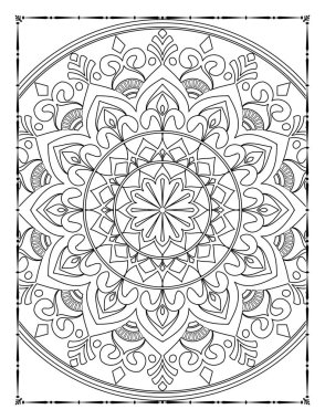 Adults Mandala Floral Coloring Page for KDP Interio