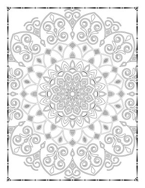 Adults Mandala Floral Coloring Page for KDP Interio