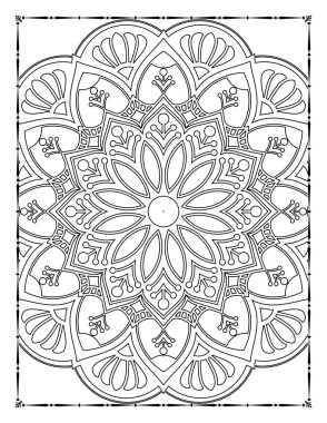 Adults Mandala Floral Coloring Page for KDP Interio