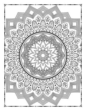 Adults Mandala Floral Coloring Page for KDP Interio