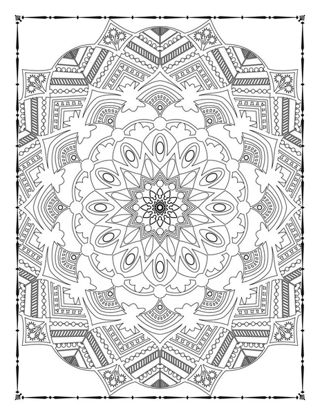 Adults Mandala Floral Coloring Page Kdp Interio — Image vectorielle