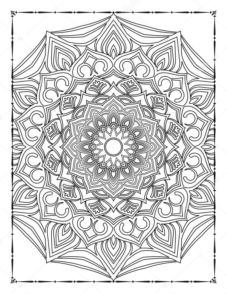 Adults Mandala Floral Coloring Page for KDP Interior