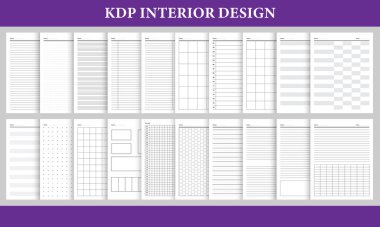 Printable Notebook Papers KDP Interior20 Printable Notebook Papers Editable KDP Interior