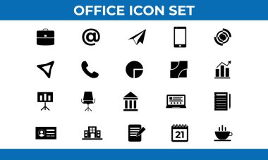 Business and Office Icons Vector Collections | 20 Unique Business and Office Icons 100% Vector | Ready to use | Easy to change color or resize | High Quality icons