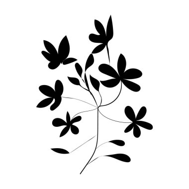 Siyah vektör çiçek süsü tasarım elementleri