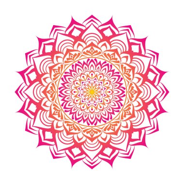 Karalama stili üzerine renkli Mandala Illustration, Vector elle çizilmiş kalplerle karalama mandala, basım için parlak renkler mandala tasarımı, poster, kapak, broşür, el ilanı, kitap kapağı.