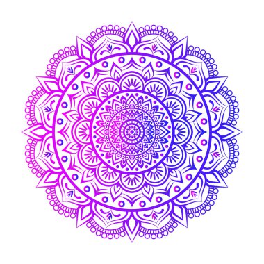 Karalama stili üzerine renkli Mandala Illustration, Vector elle çizilmiş kalplerle karalama mandala, basım için parlak renkler mandala tasarımı, poster, kapak, broşür, el ilanı, kitap kapağı.