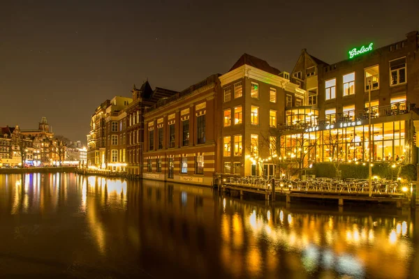 Amsterdam Stad Bij Nacht — Stockfoto