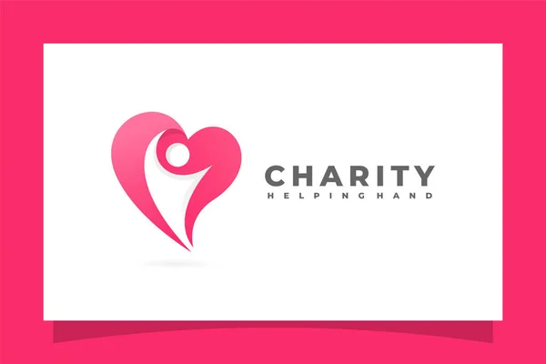 Corazón Gente Logotipo Diseño Plantilla — Vector de stock