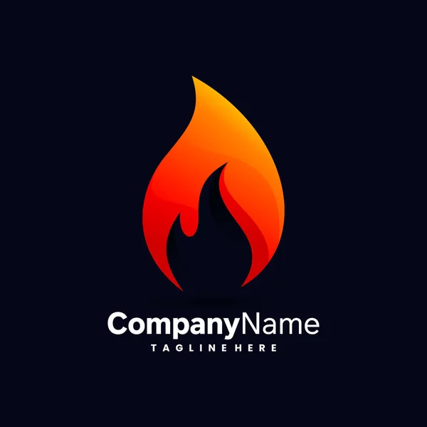 Vlammen Brand Logo Ontwerp Template — Stockvector