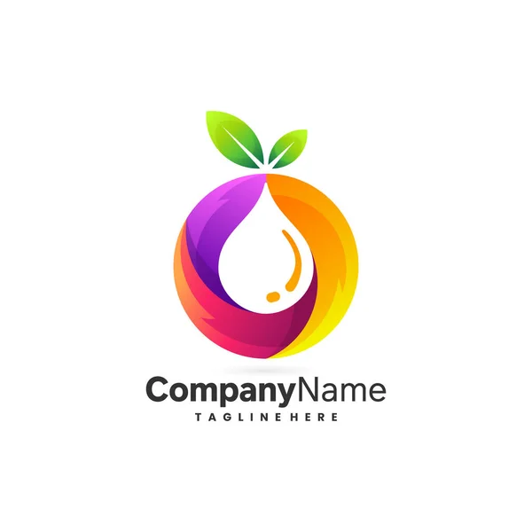 Fruit Logo Droplet Shapes — Stockvector