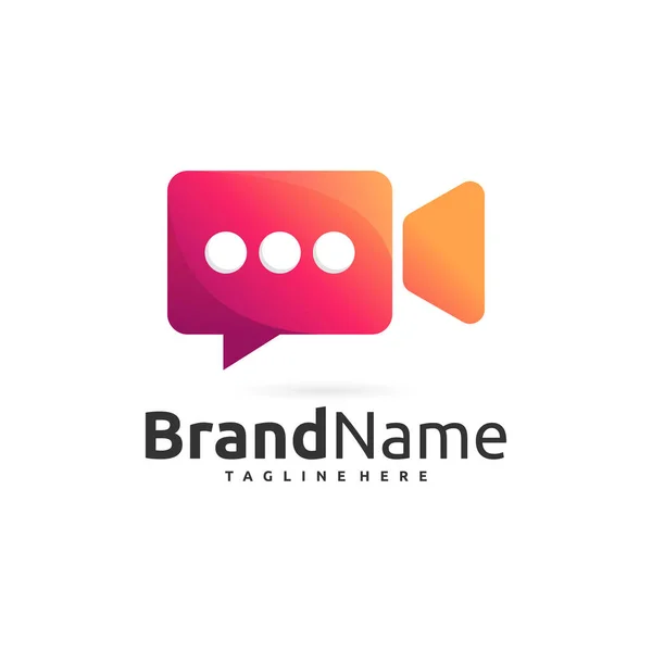 Bubble Chat Video Talk Logo — Vector de stock