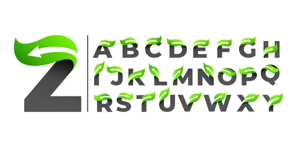 Blatt Logo Alphabet Konzept — Stockvektor