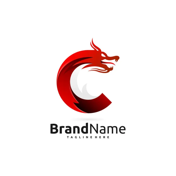 Letter Dragon Logo Icon — Vettoriale Stock