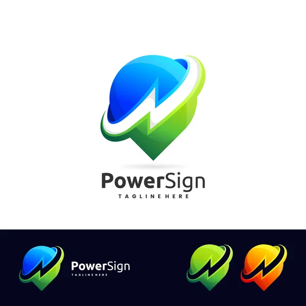 Thunder Light Point Logo Icon — Stockvector