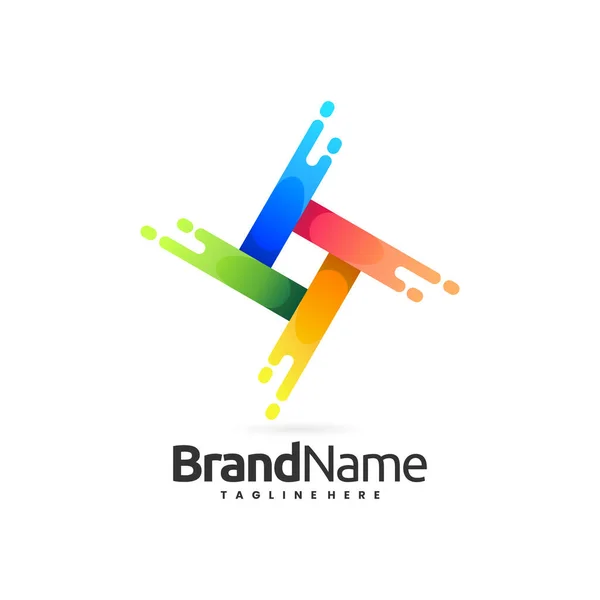 Kleurrijke Splash Box Logo Pictogram — Stockvector