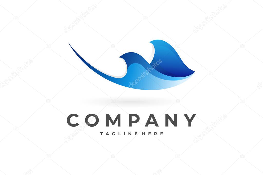 Blue stingray logo or blue manta logo