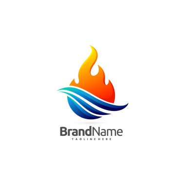 Hvac logo with fire and air sign